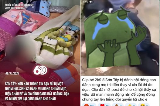 Video sex nữ sinh lớp 8 ở Sơn Tây bị cởi trần