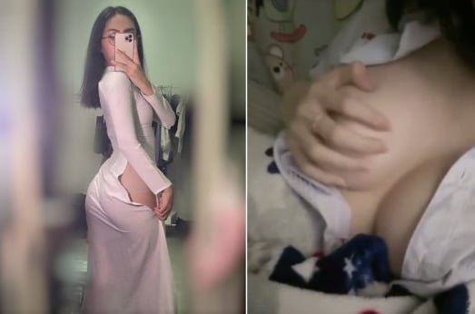 Sex nàng mặc áo dài có cái mông to